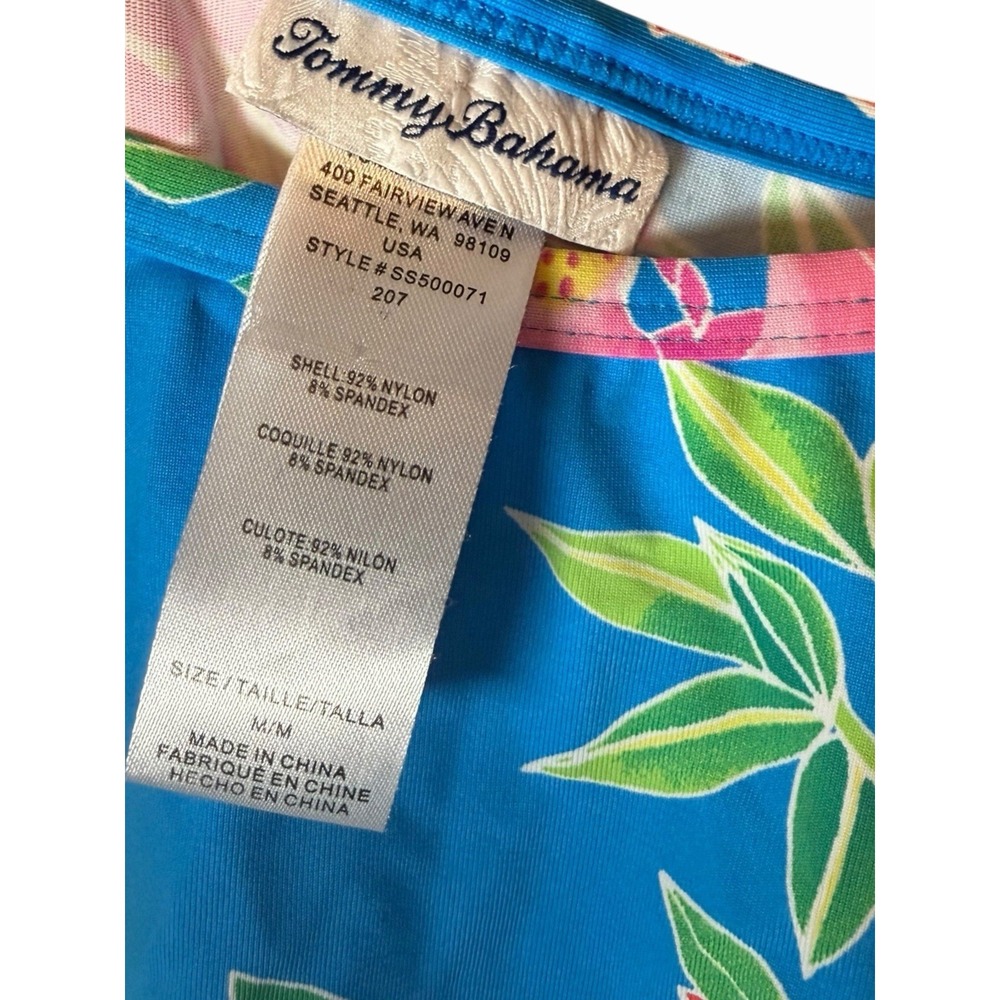 Tommy Bahama Blue Pink Tropical Floral Off The Shoulder Beach Dress SS500071 M - Picture 6 of 7